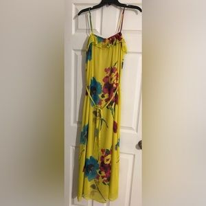 LADIES YELLOW FLORAL DRESS
